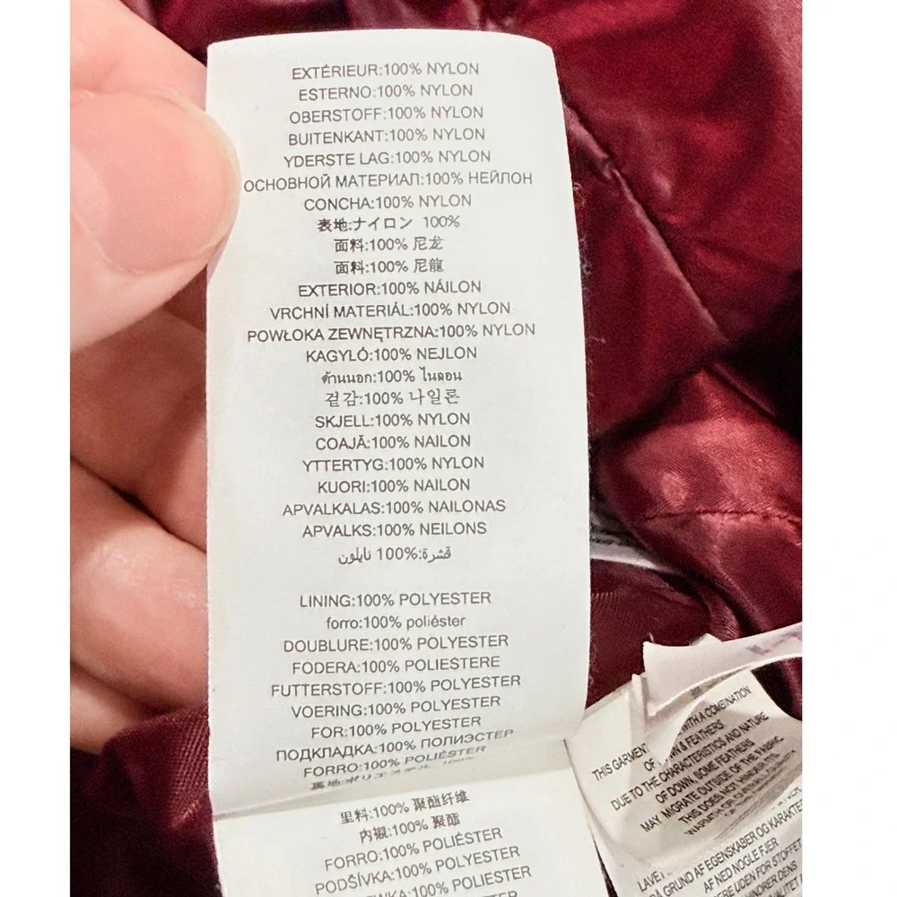 Michael Kors Jacket Womens sz M Quilted Puffer Faux Fur Hood Burgundy Red